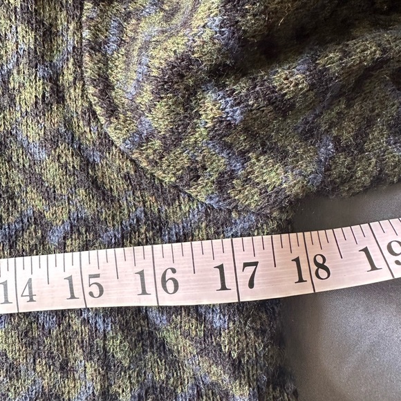 Frank And Oak Green Pattern Wool Blend Crewneck Sweater Size XS EUC - Picture 8 of 9
